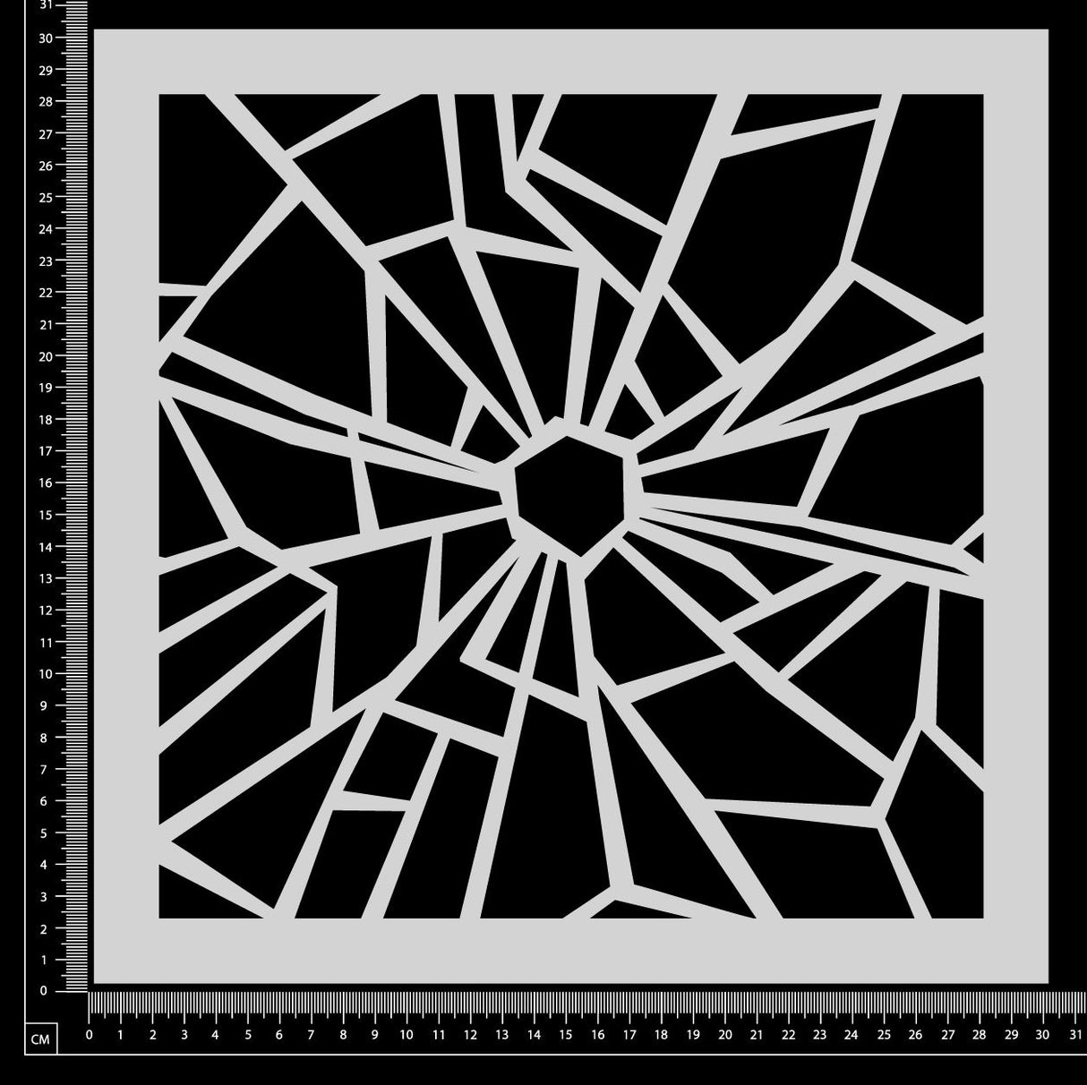 Shattered Glass - CC - Stencil - 300mm x 300mm