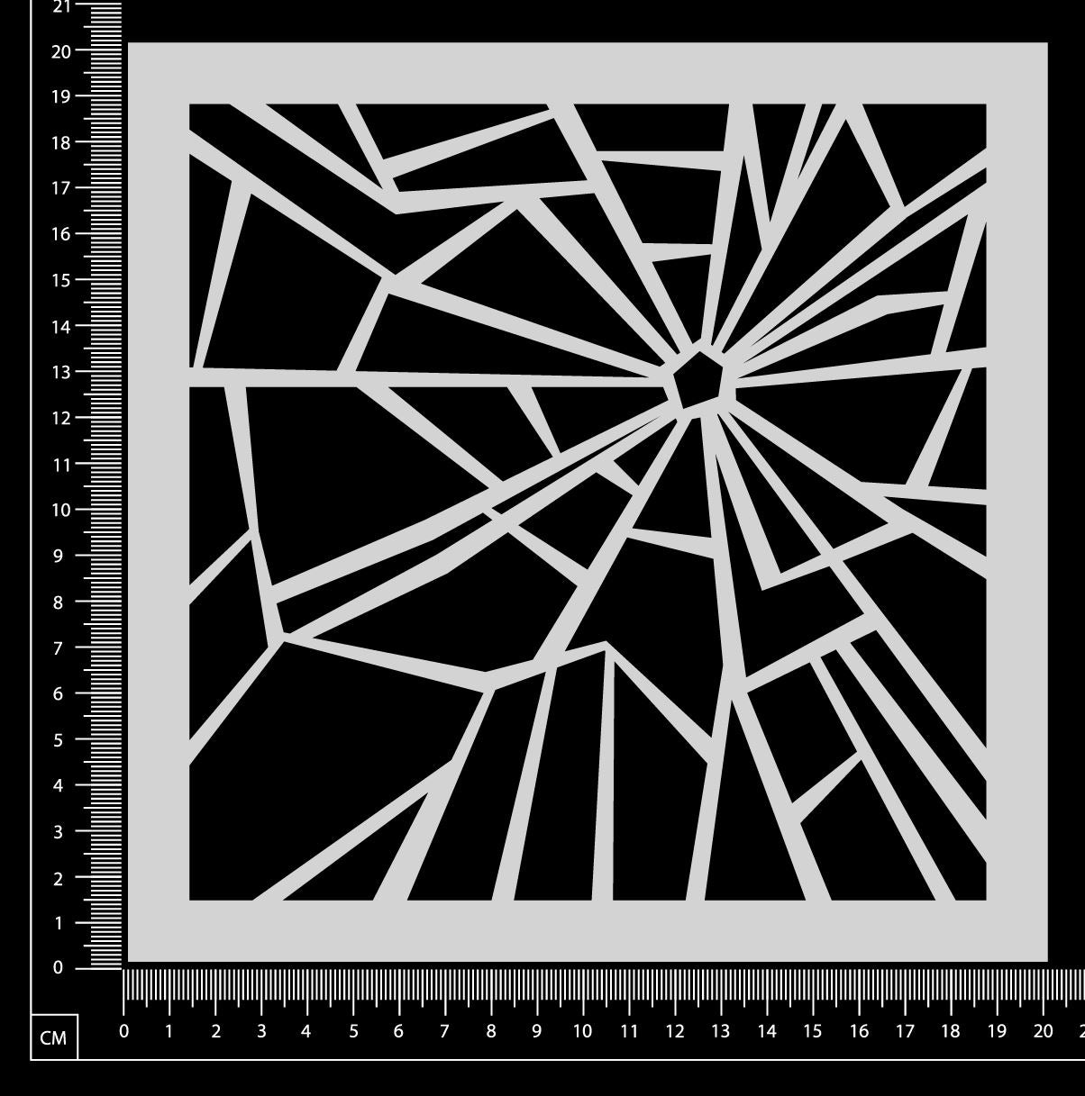 Shattered Glass - DB - Stencil - 200mm x 200mm