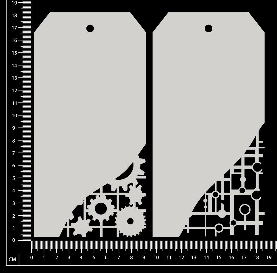 Skeleton Tag Set - AB - Large - White Chipboard