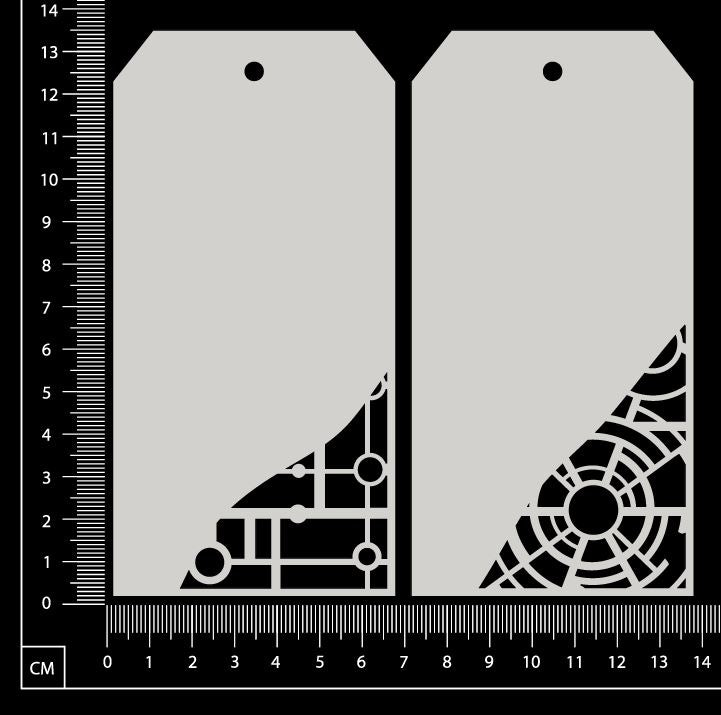 Skeleton Tag Set - AC - Medium - White Chipboard