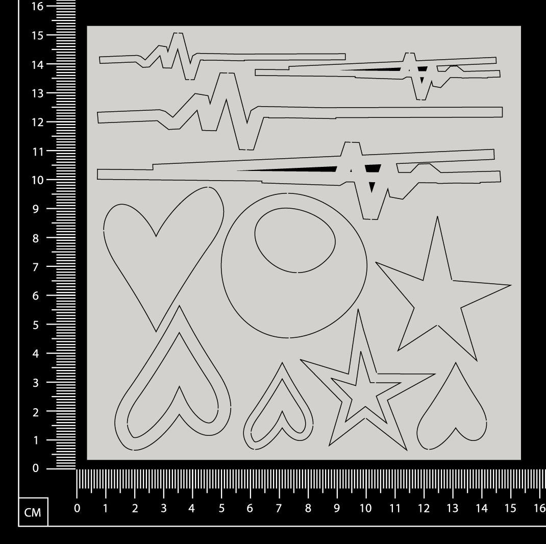 Sketched Bits and Pieces - White Chipboard