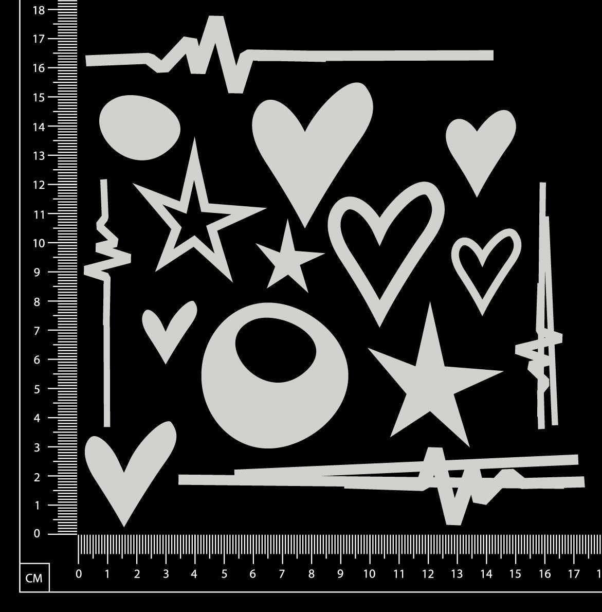 Sketched Bits and Pieces - White Chipboard