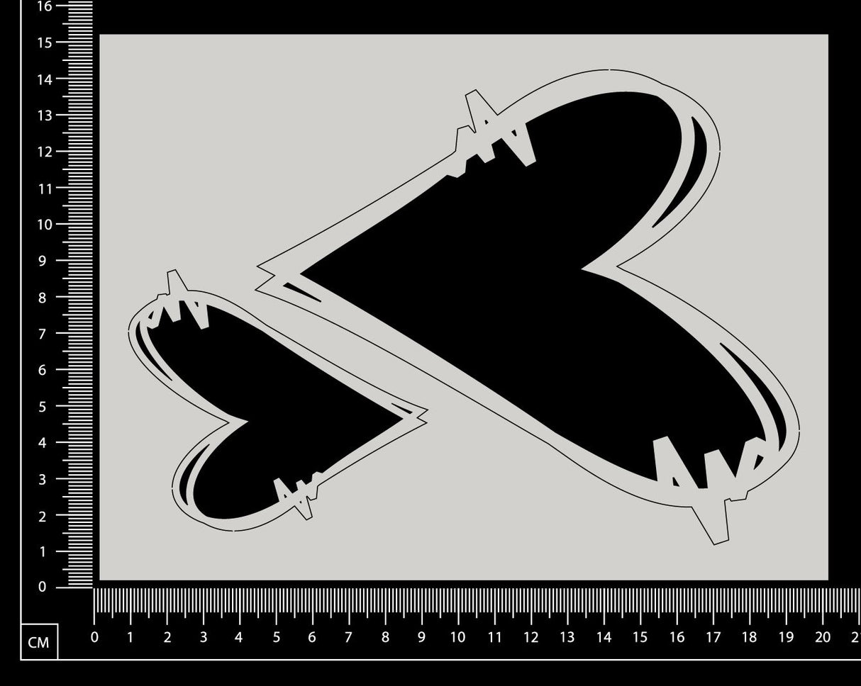 Sketched Heart Frames - White Chipboard