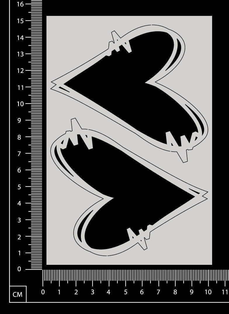 Sketched Hearts - White Chipboard