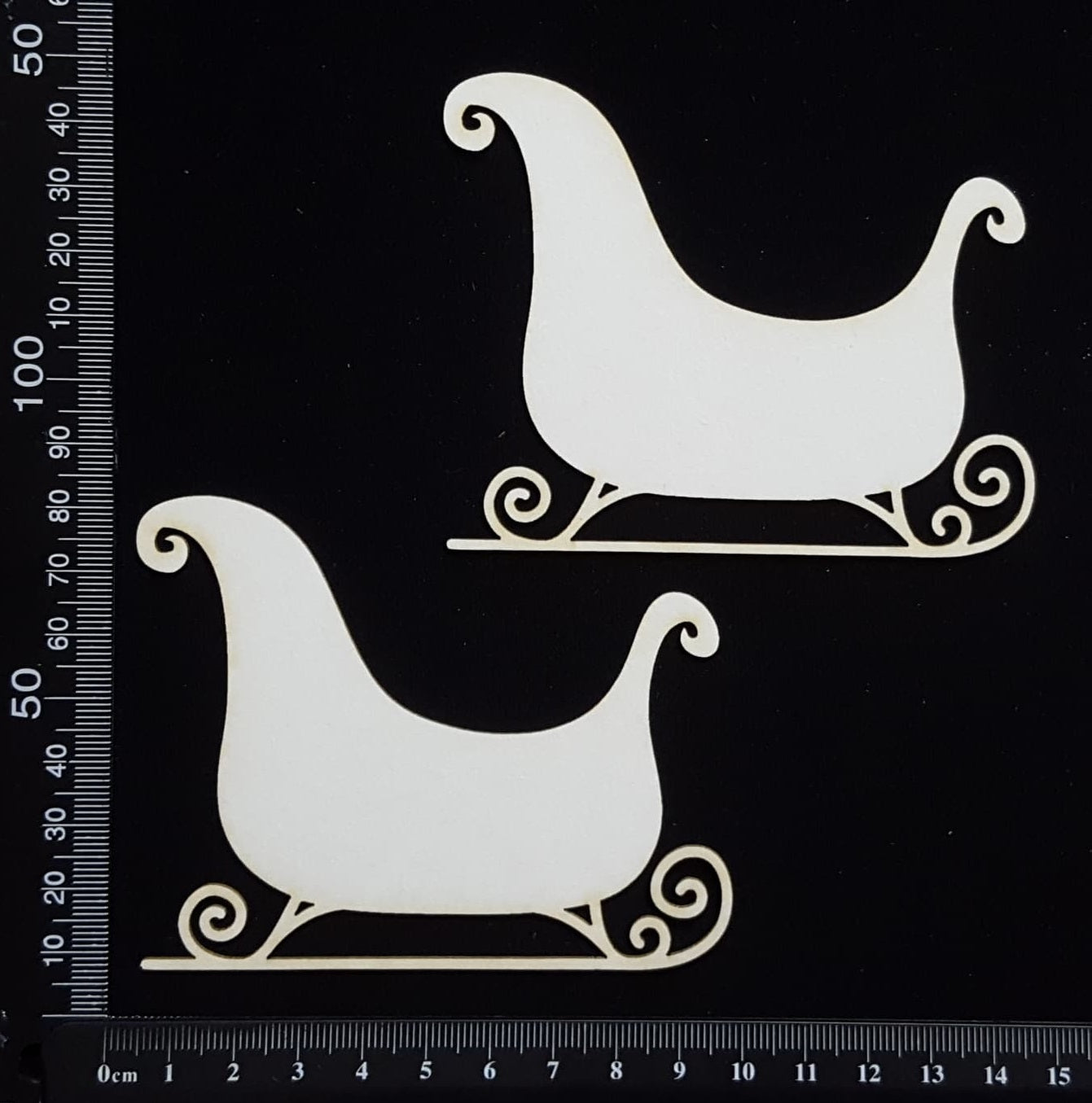 Sleigh Set - B - White Chipboard