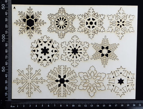 Snowflake Set - A - White Chipboard
