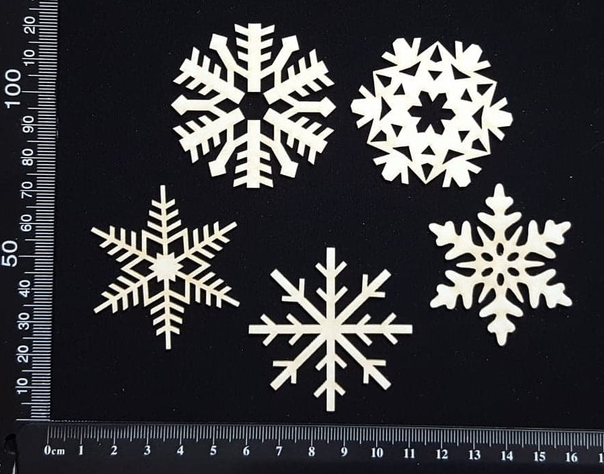 Snowflake Set - B - White Chipboard