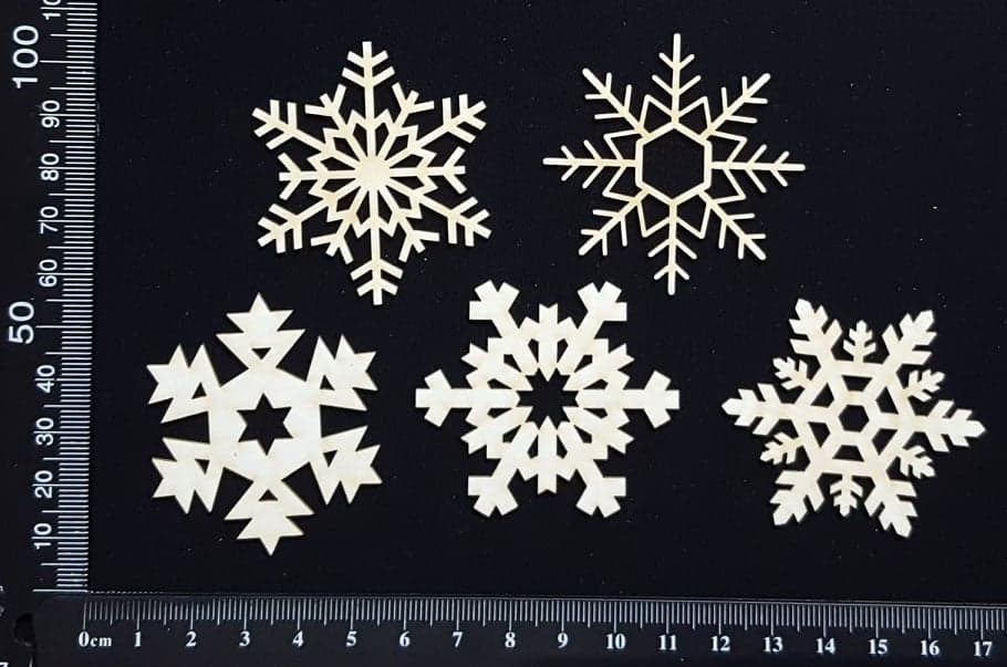 Snowflake Set - C - White Chipboard