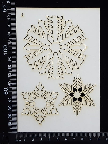 Snowflake Set - E - White Chipboard