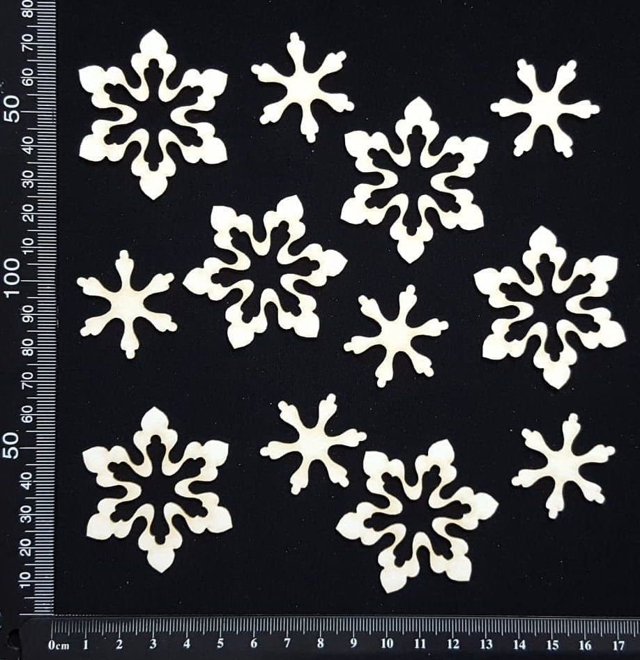 Snowflake Set - F - White Chipboard