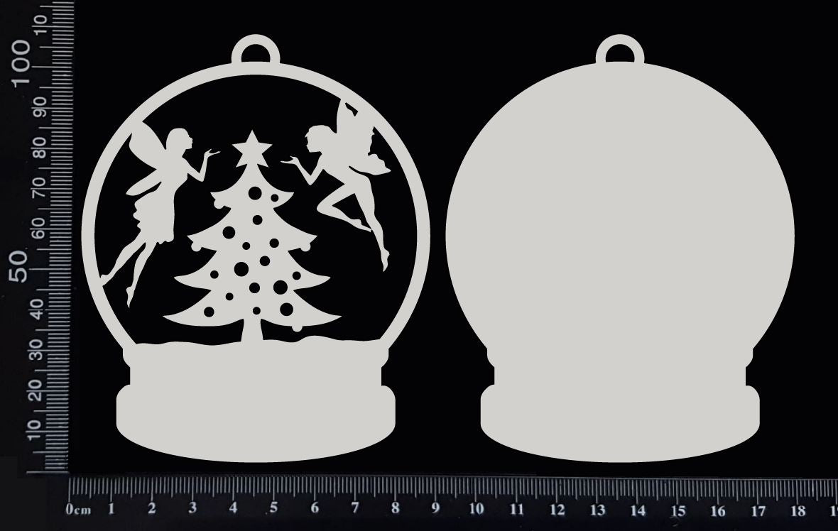 Snow Globe - Fairy Christmas - A - White Chipboard