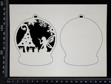 Snow Globe - Fairy Christmas - B - White Chipboard