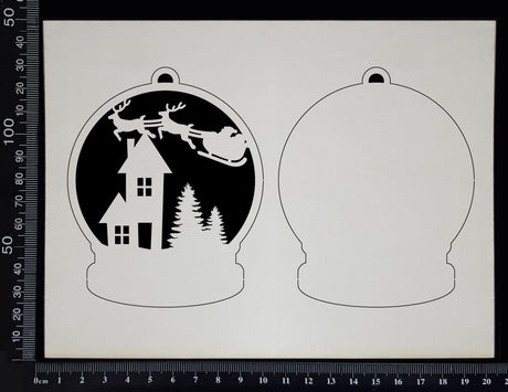 Snow Globe - Santa's Sleigh - White Chipboard