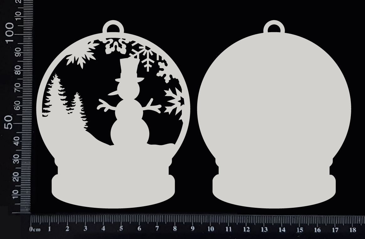 Snow Globe - Snowman - White Chipboard