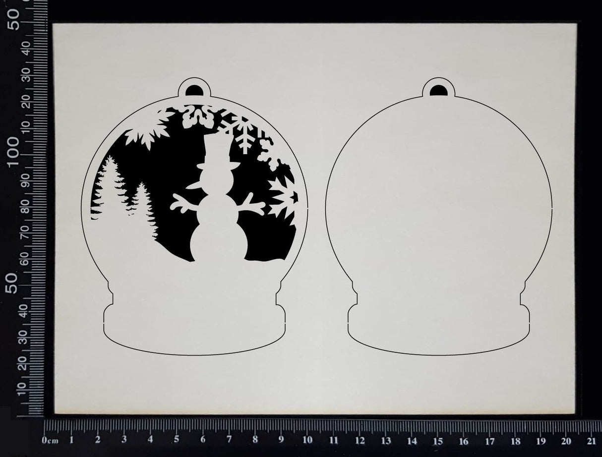 Snow Globe - Snowman - White Chipboard