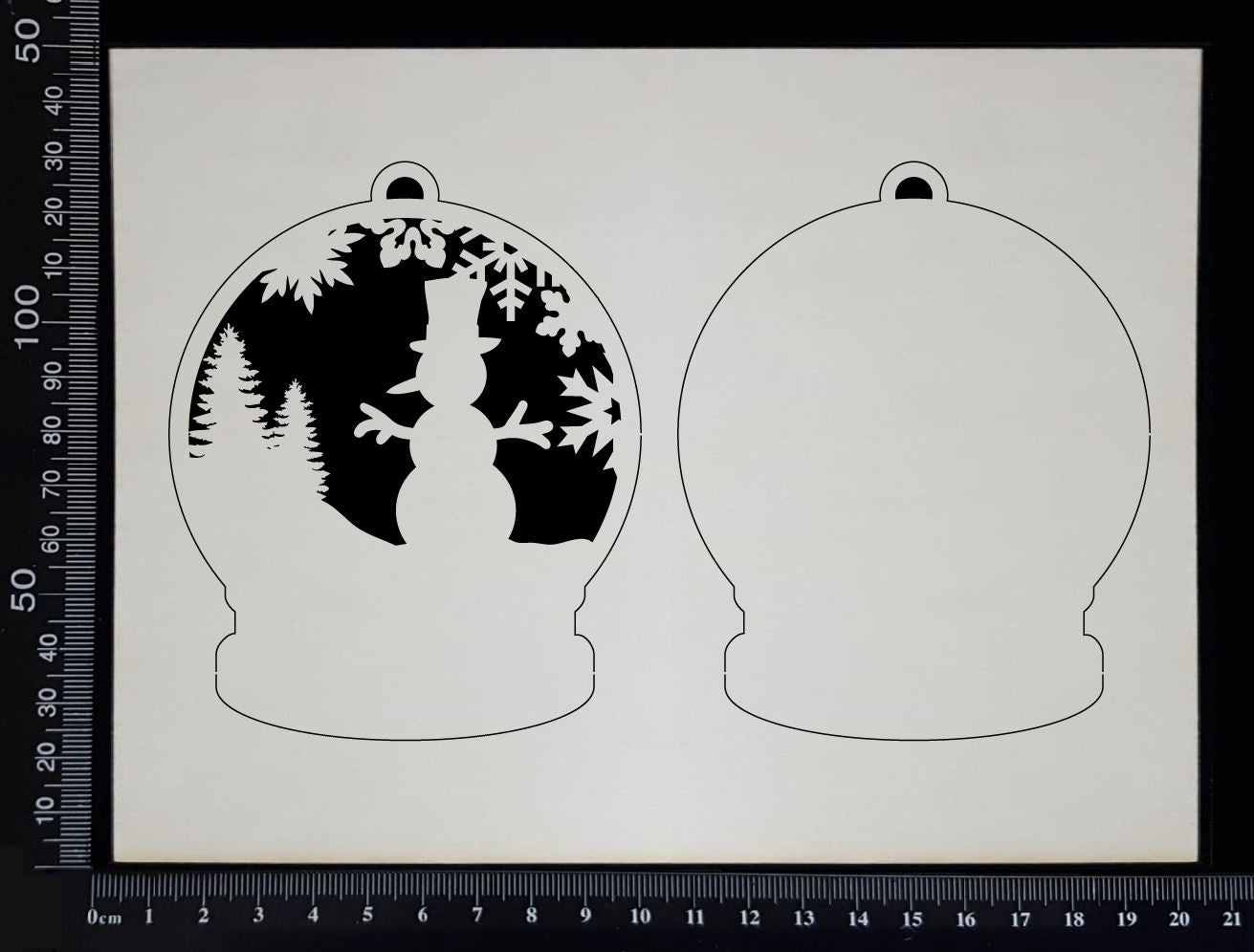 Snow Globe - Snowman - White Chipboard