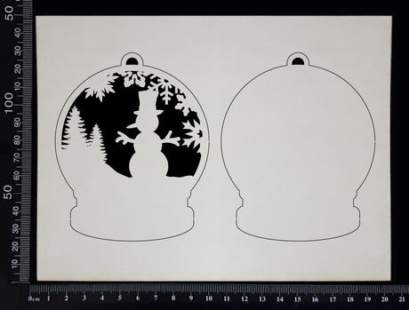 Snow Globe - Snowman - White Chipboard