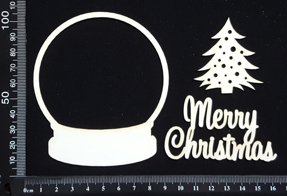 Snow Globe Set - B - White Chipboard