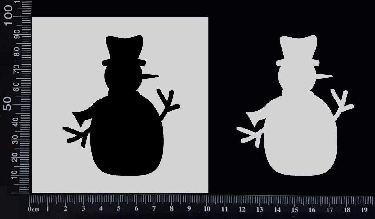 Snowman - A - Stencil - 100mm x 100mm