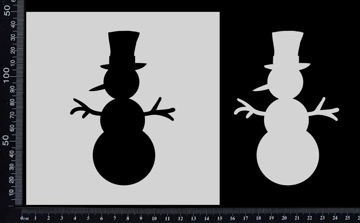 Snowman - B - Stencil - 150mm x 150mm
