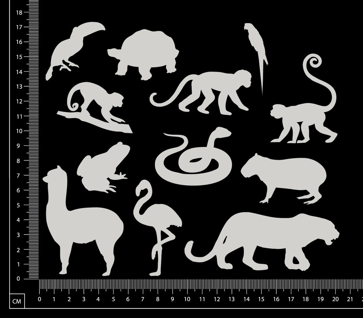 South American Animal Set - White Chipboard