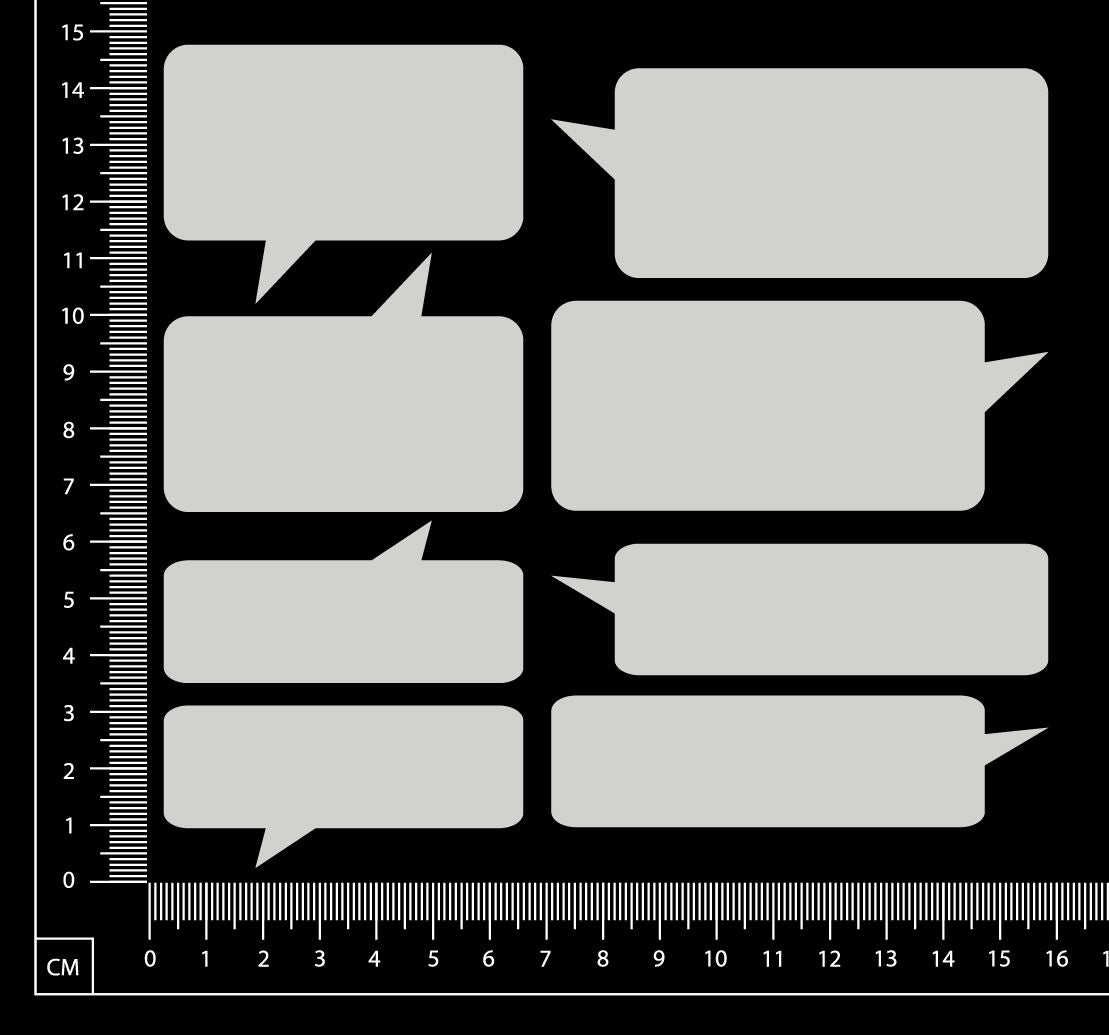 Speech Bubbles Set - A - White Chipboard