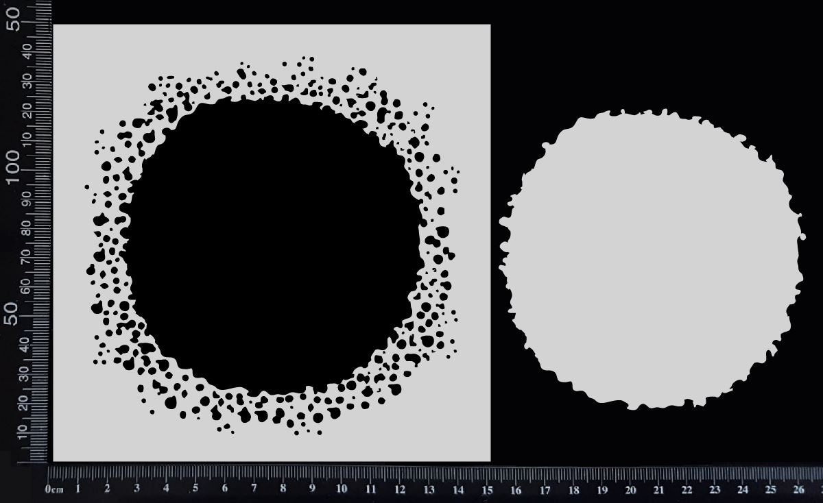 Splatter Circle - Stencil - 150mm x 150mm