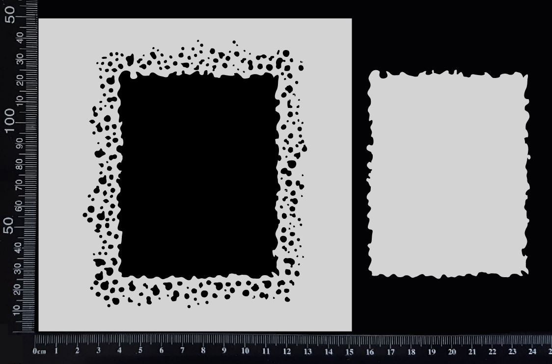Splatter Rectangle - Stencil - 150mm x 150mm