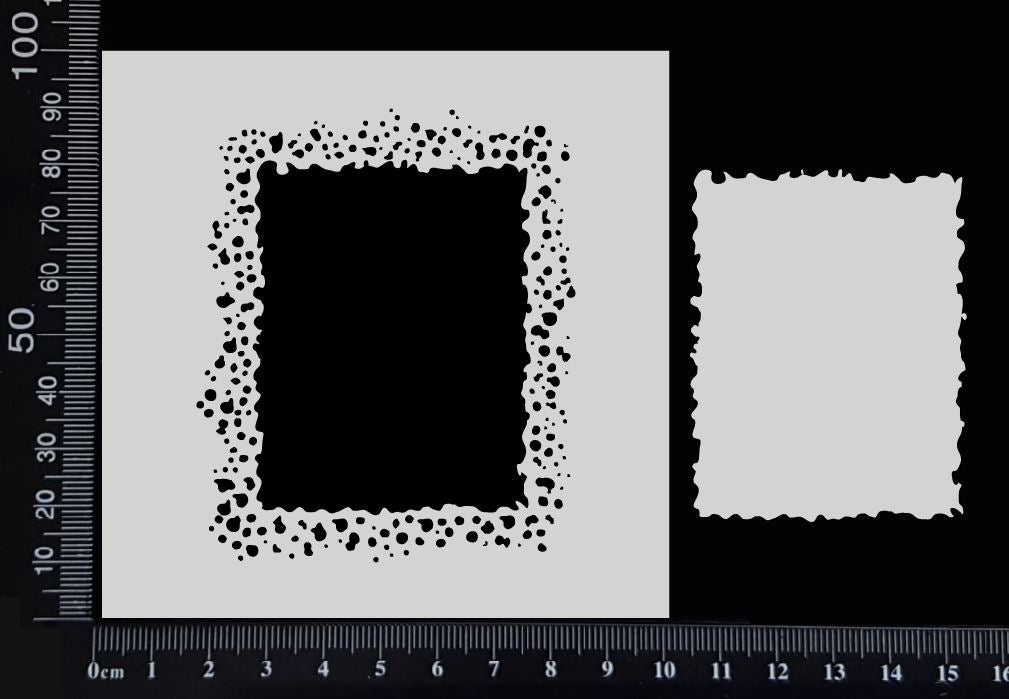 Splatter Rectangle - Stencil - 100mm x 100mm