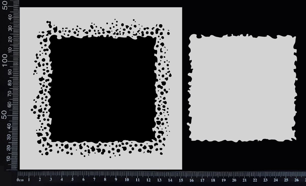 Splatter Square - Stencil - 150mm x 150mm