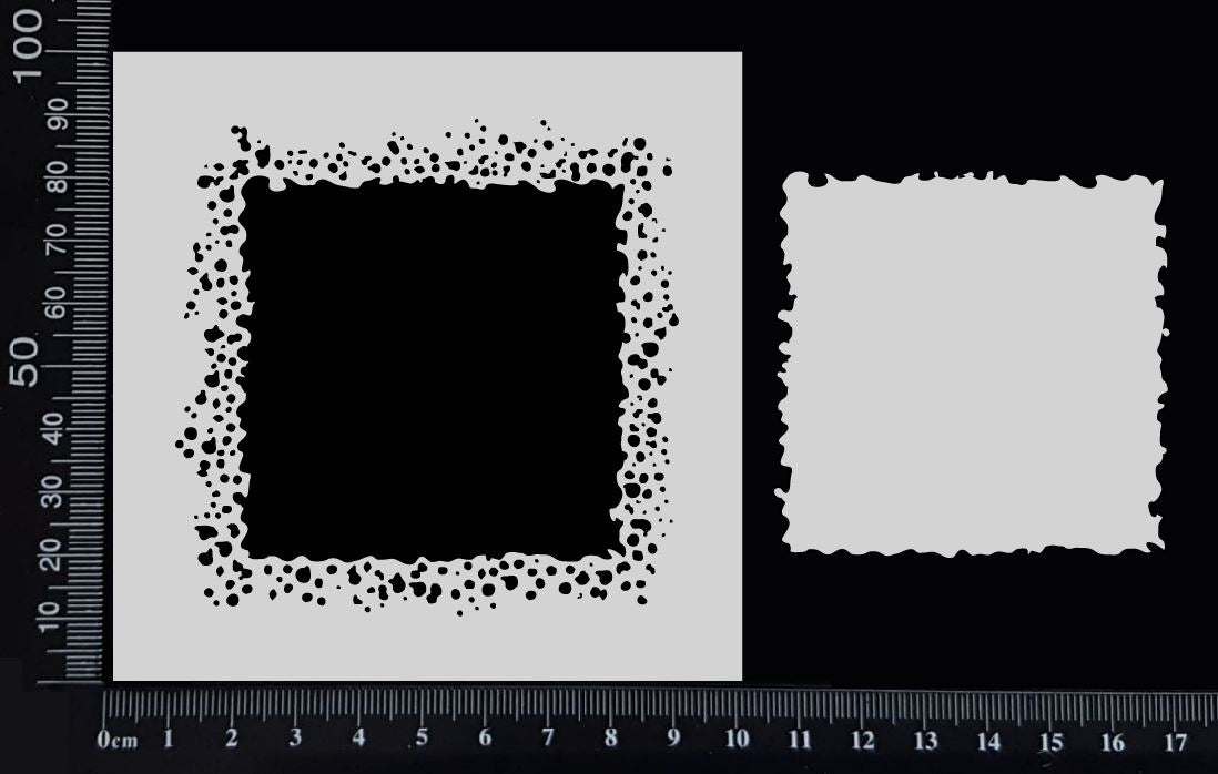Splatter Square - Stencil - 100mm x 100mm