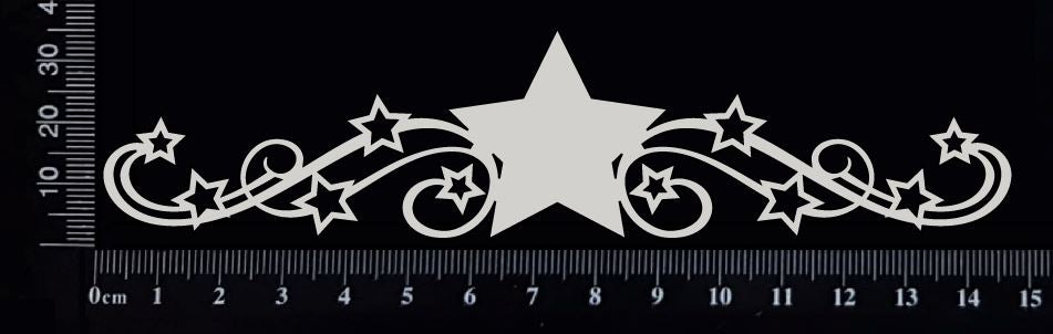 Star Border - D - Small - White Chipboard