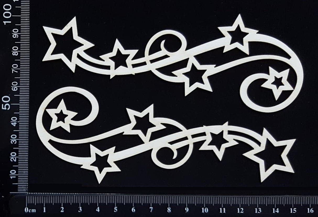 Star Flourish Set - A - White Chipboard