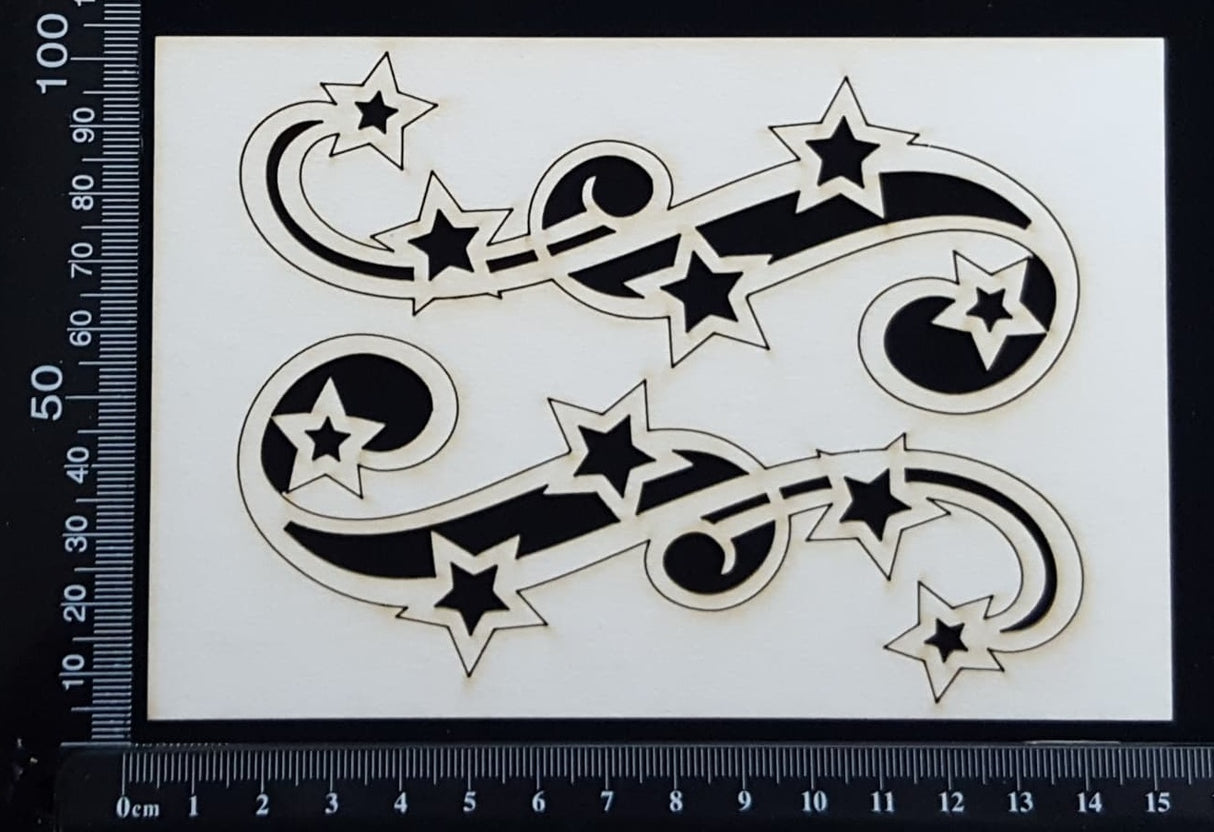 Star Flourish Set - B - White Chipboard