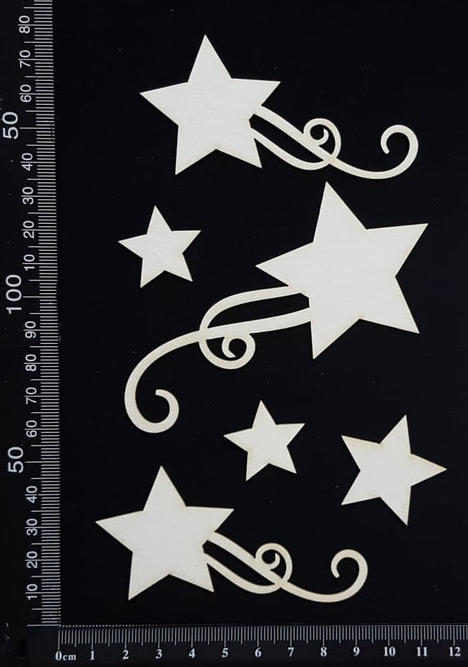 Star Flourish Set - White Chipboard