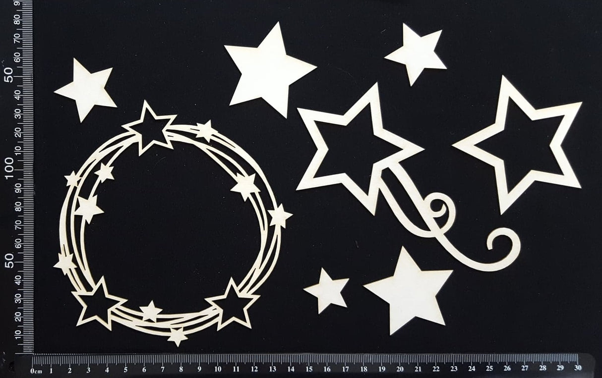 Star Frame Set - A - White Chipboard