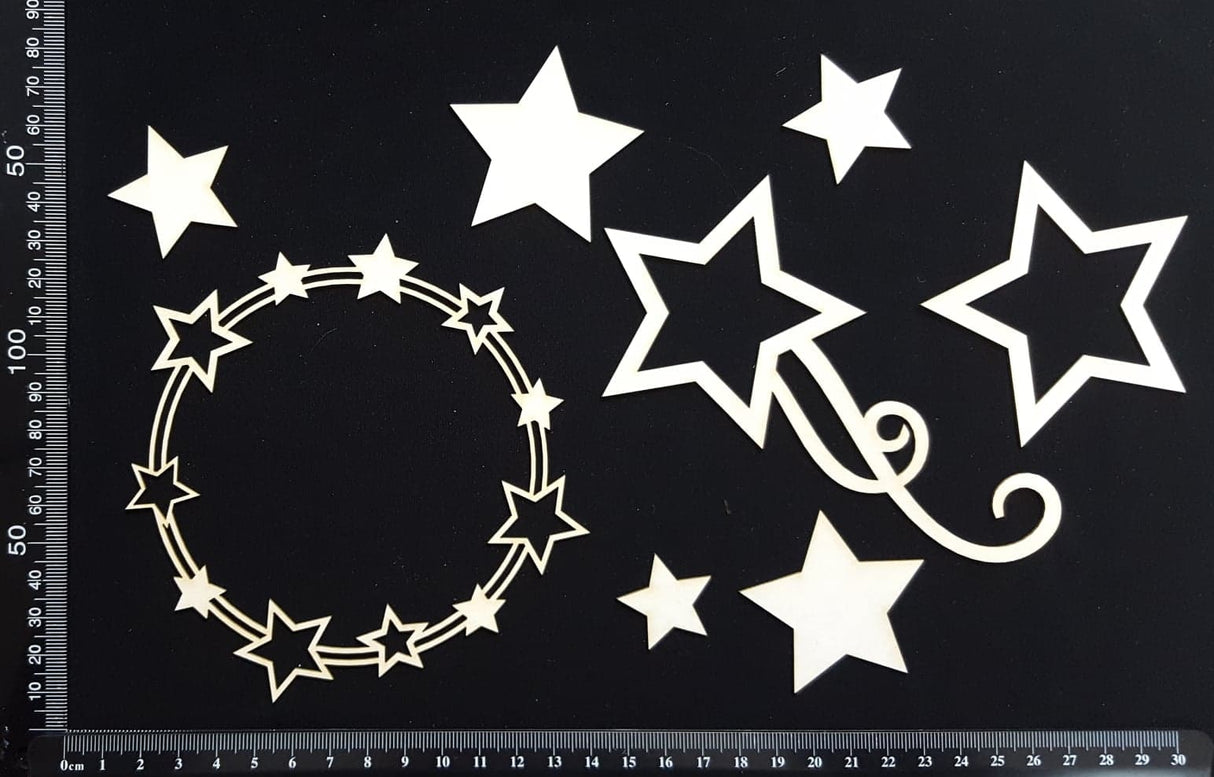 Star Frame Set - B - White Chipboard