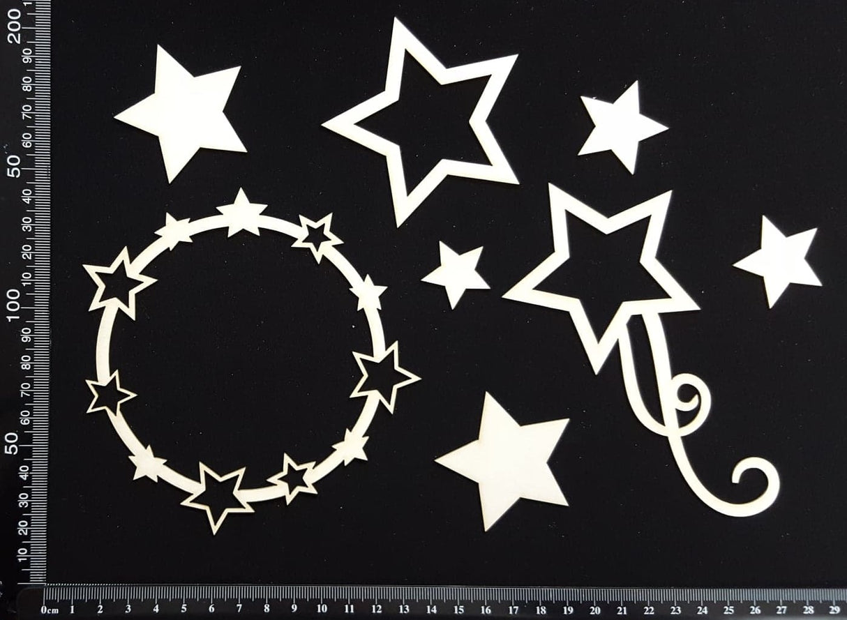 Star Frame Set - C - White Chipboard