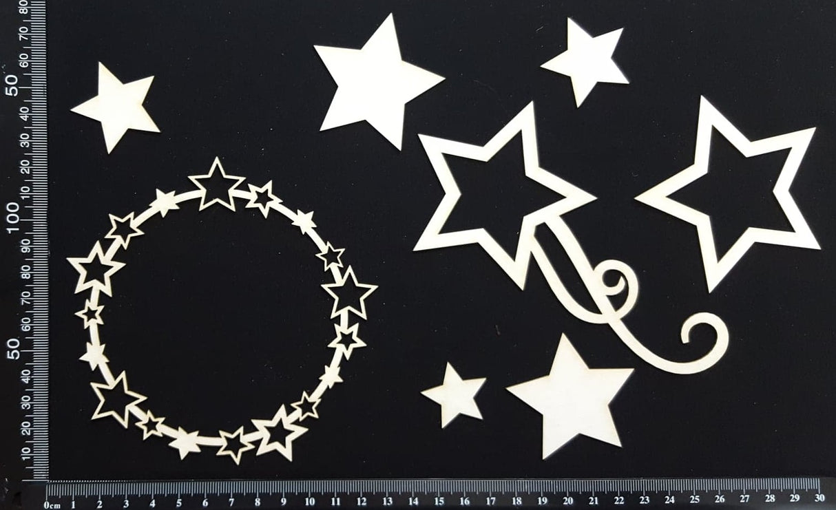 Star Frame Set - D - White Chipboard