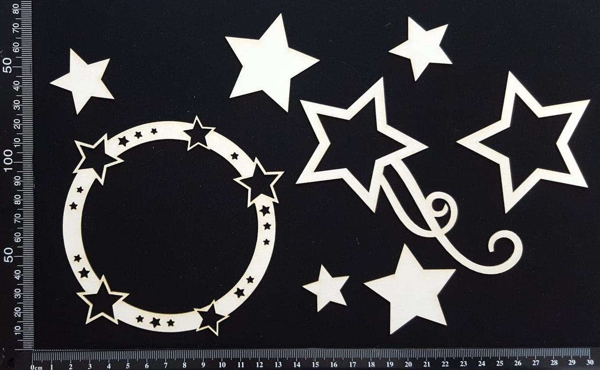 Star Frame Set - E - White Chipboard