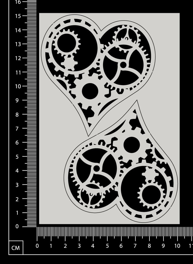 Steampunk Hearts Set - B - White Chipboard