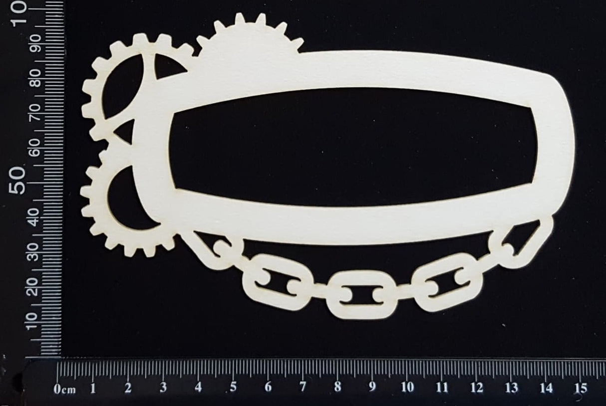 Steampunk Title Frame - DA - Large - White Chipboard