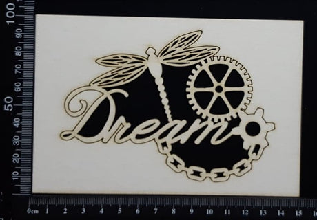 Steampunk Dragonfly Dream - White Chipboard