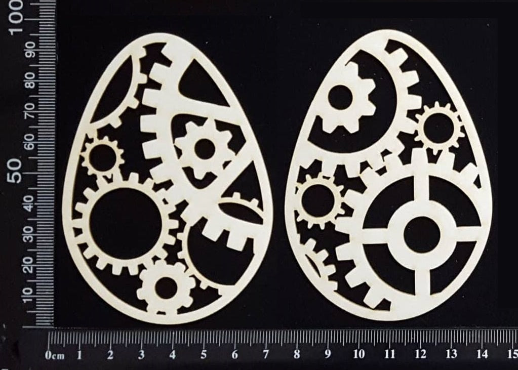 Steampunk Easter Egg Set - E - White Chipboard