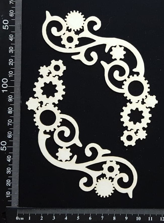 Steampunk Flourish Set - White Chipboard