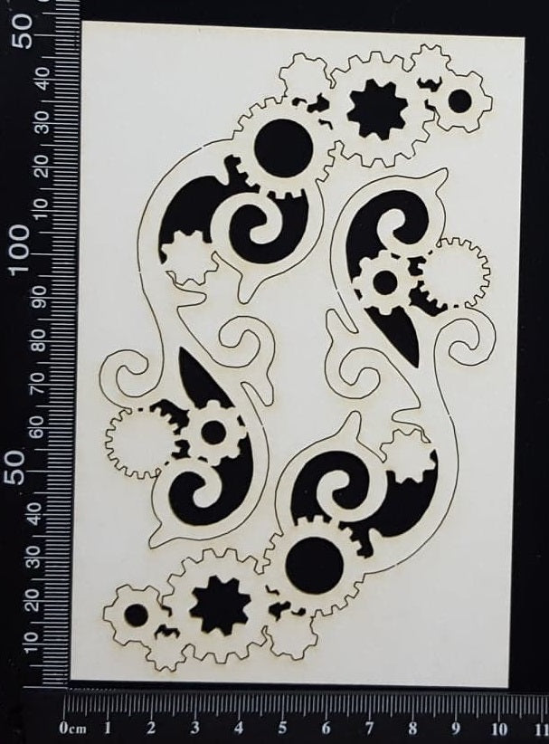 Steampunk Flourish Set - White Chipboard