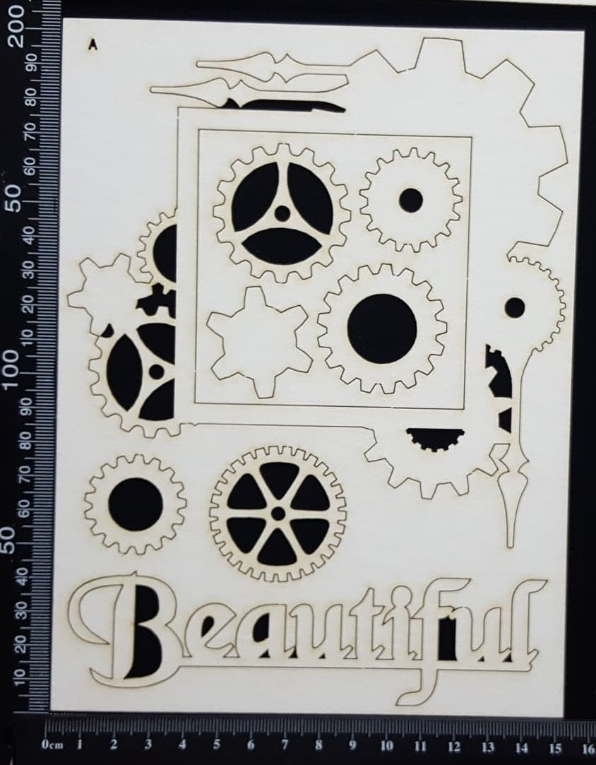 Steampunk Frame Set - A - White Chipboard