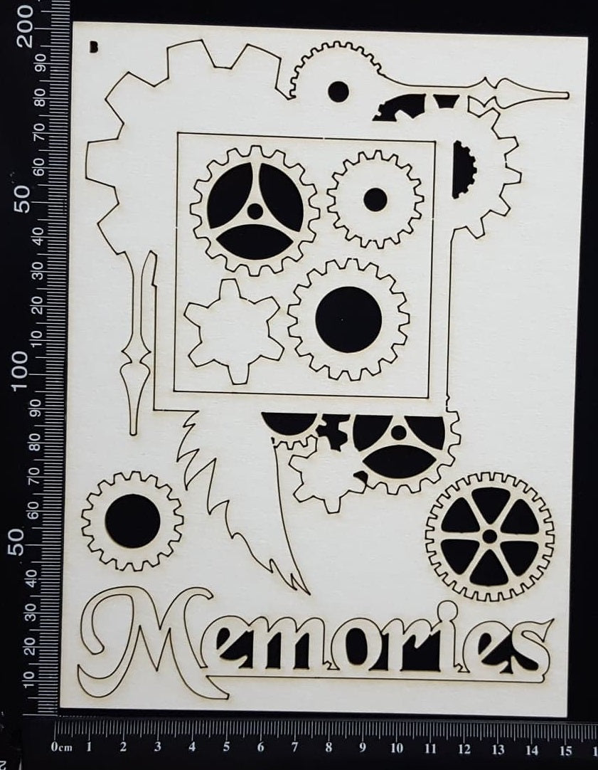 Steampunk Frame Set - B - White Chipboard