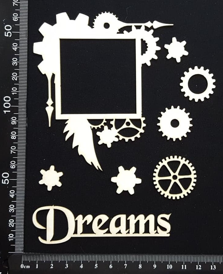 Steampunk Frame Set - D - White Chipboard
