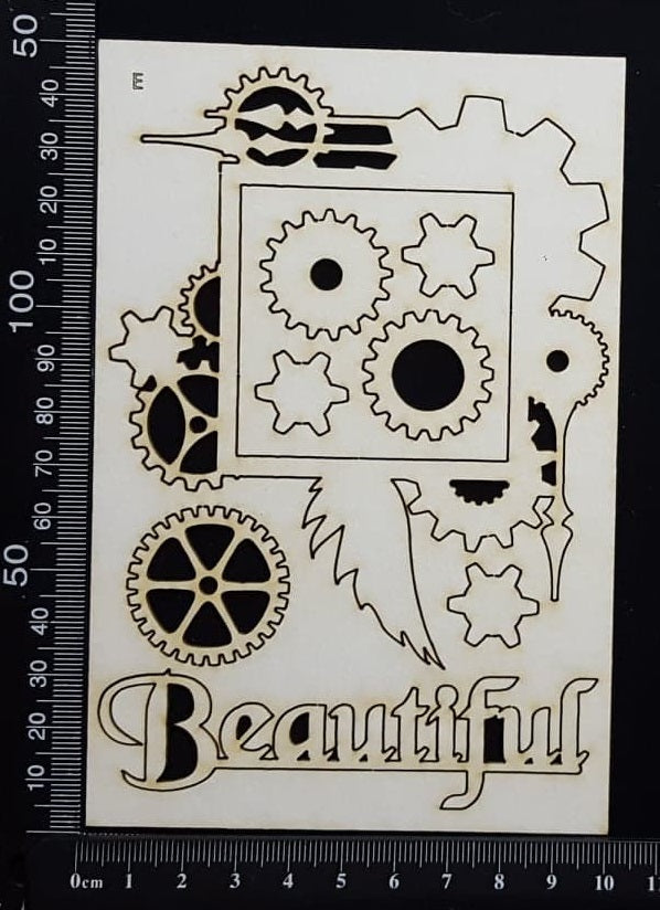 Steampunk Frame Set - E - White Chipboard